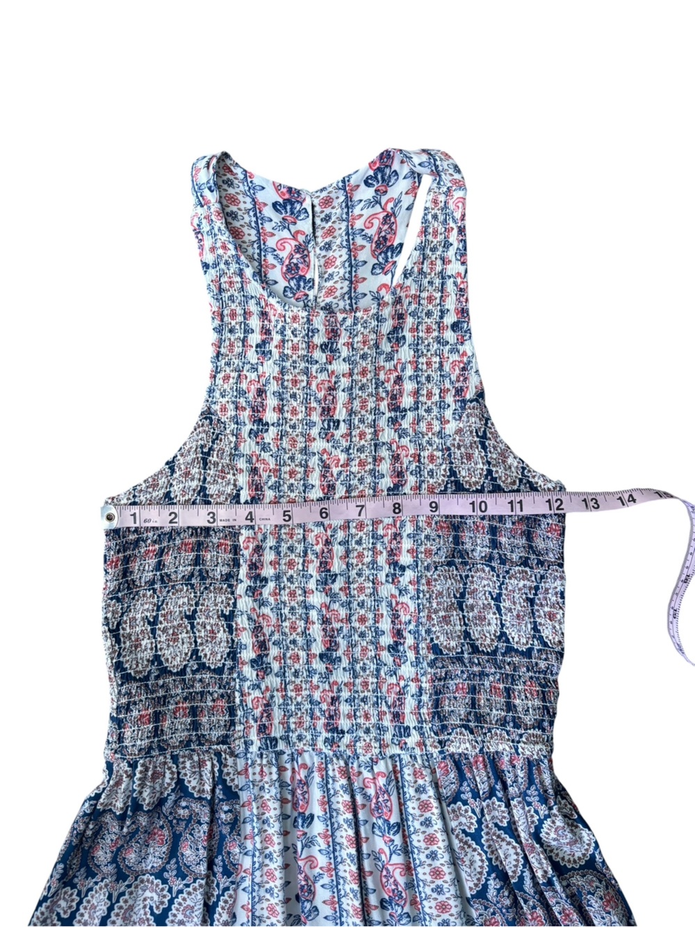 Japna Navy Blue and White Printed Maxi Dress - Picture 14 of 15